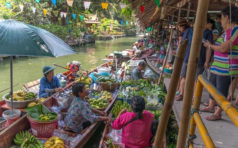 مهمترین بازار شناور بانکوک